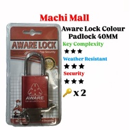 Machi Mall  Aware Lock Colour Padlock 40mm /Kunci Mangga Berwarna Aware Lock 40mm