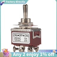 AC 250V/15A 125V/20A ON/OFF/ON 3 Position DPDT Momentary Toggle Switch