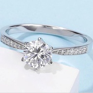 1克拉微鑲六爪莫桑鑽戒指 GRA證書--情侶飾品 翡翠 水晶