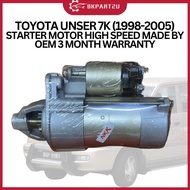TOYOTA UNSER 7K (1998-2005) STARTER MOTOR HIGH SPEED MADE BY OEM 3 MONTH WARRANTY 28100-24060