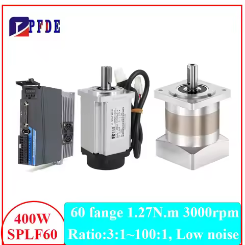 17 Bit Magnetic Encoder 400W Servo Motor 1.27N.m 3000rpm With Driver + SPLF60 Planetary Gearbox Outp