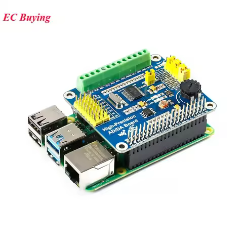 DAC8532 ADS1256 Raspberry Pi High-Precision AD/DA Digital Analog Module Expansion Board Development 