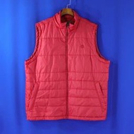 男【美國知名品牌 Timberland】紅色 襟拉鏈 舖棉背心外套 XL號