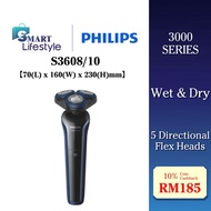 Philips 3000 SERIES Rechargeable Showerproof Men Shaver Wet & Dry S3608/10