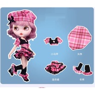Doll Outfit 12" Blythe Doll ob24 Clothes Pink Plaid Sweetheart 4 pieces Set Azone Licca