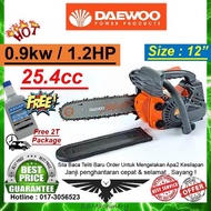 🇰🇷Original Korea DAEWOO Chainsaw 12” Gasoline DACS2512 (25CC) One Hand Saw potong dahan pokok