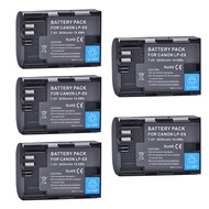 5Pcs 2650mAh LP-E6 LPE6 LP E6 Baeries for Canon 5D Mark II III 7D 60D EOS 6D 7D, 80D and BG-E14, BG-E1, for canon essori