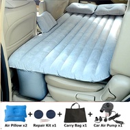 Car Travel Inflatable Bed Back Seat Air Bed Foldable Air Pump Mattress - Black/Grey/Beige (Full Set)