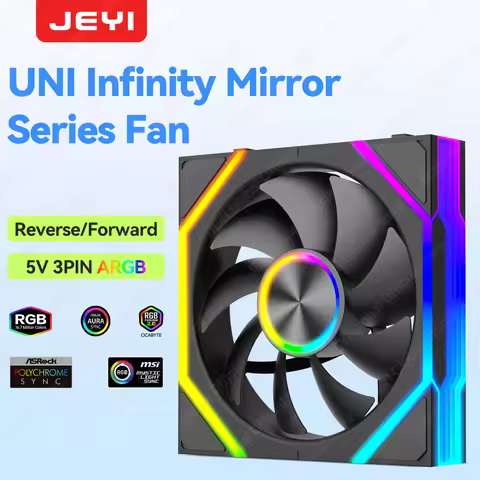 JEYI ARGB PC Fan Hydro Bearing Fan 30dB(A) 12CM Cool Fan 5V3 Pin PWM Forward/Reverse Blade Fan For D