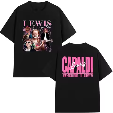 2026 Spring/Summer Fashion Singer Lewis C-Capaldi World Tour Men's Gothic Super Cotton Tshrit Comfor