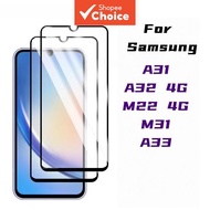 Full Tempered Glass 10pcs for Samsung A31 A32 4G M22 4G M31 A33 Screen Protector