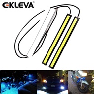 EKLEVA ไฟ LED ตกแต่งรถ2X17ซม.หลอดไฟ COB แบบแผงสีขาว12V 6000K ไฟภายในรถยนต์กันน้ำไฟวิ่งตอนกลางวัน