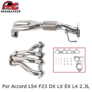 Exhaust Manifold Header Silver Stainless Steel For Honda Accord 98-02 LS4 F23 DX LX EX L4 2.3L Engin