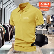 PROMO COD GRATIS TOPI...Kaos kerah polo shirt cressida the next level lurus Text putih kaos keren de