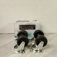 Black Rubber Wheels TB50 2'' 2In 2Inch Flat Weldom Brand (1 BOX CONTAINS 4 PCS)