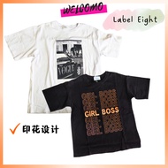 Label Eight Printing Short Sleeves Round Neck T-shirt Women
