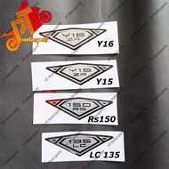 Y16ZR Y16 Y15 Y15ZR RS 150 Lc 135 Logo Epoxy Chrome Getah Sticker Batman Logo