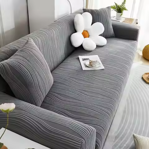 Elastic Sofa Cover Corn Velvet Adjustable Stretch Slipcovers Corner Couch Covers 1/2/3/4 Seater L Sh