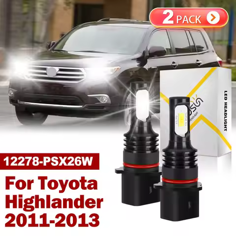 2Pcs 20000LM 6000K White 12278 PSX26W For Toyota Highlander 2011 2012 2013 Fog Lamp 3570 CSP Chip 50