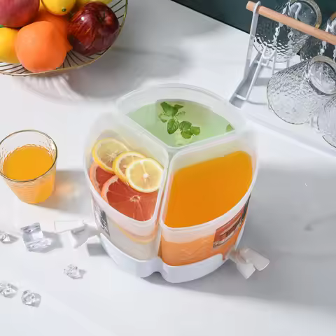 5.2L Ice Cold Tea Beverage Dispenser 360° Rotatable Beverage Water Container Perfect For Parties Jui