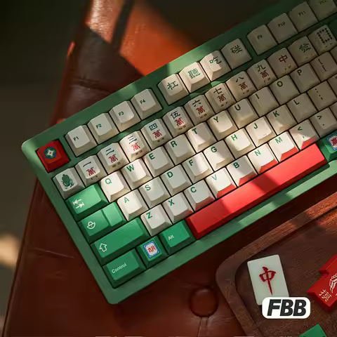 FBB Keycaps Chinese Traditional Table Game Mahjong PBT Custom Keycap for Mechanical Keyboard Key Cap