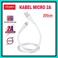 Kabel Micro USB 200cm Vivan 2A Fast Charging USB Micro 2m sm200s