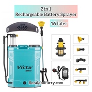 Victa T20 Turbo Rechargeable Cordless Double Battery Knapsack Sprayer Chemical Twin Pump 16l 20l Bateri Pam Racun 2 In 1 - [multiple options]