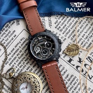 [Original] Balmer 7935G BK-4 Chronograph Sapphire Men's Watch with Black Dial and Brown Genuine Leat