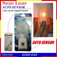 (AUTO SENSOR) 3 PIN AUTO NIGHT LIGHT / SLEEP LIGHT - E060-042