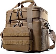 1TG Tactical Insulated Lunch Bag, 18L-26L Expandable Lunch Box, Leak-proof Large Cooler Bag with Sho