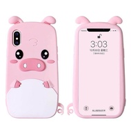 สำหรับ OPPO A59 F1S A16 A55เคส A54 3D การ์ตูนน่ารักสีชมพูหมูคิวคิวเคสมือถือซิลิโคนนิ่มสำหรับ OPPO Reno 2F เคส2Z