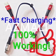 (33W) ORIGINAL LOVIS 3.1A 30cm Short PowerBank Type C USB Data Flat Cable Xiaomi Mi 11 10T Vivo X60 