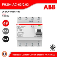 ABB - อุปกรณ์ป้องกันไฟรั่ว ไฟดูด Residual Current Circuit Breaker (RCCB) 4P 30mA 10kA ขนาดแอมป์ 25A/