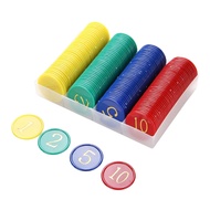 Minicart Mahjong Chips Coin Chips Poker Chips Numbers 1, 2, 5, 10 contains 160 pcs - MC5503