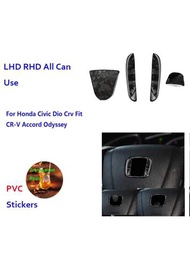 汽車內部汽車方向盤徽標PVC貼紙保護裝飾，適用於Civic Dio Crv Fit CR-V Accord Odyssey