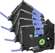 TZ TZe 9mm 0.35 inch Laminated Blue Tape Compatible for Ptouch TZ521 TZ-521 TZe-521 TZe521 Label Tap