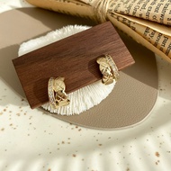 Small Diamond Silver Needle Retro Temperament Geometric Diamond Cross Diamond Circle Earrings Simple