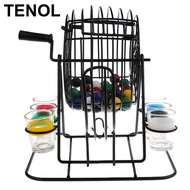 [TENOL] Bingo Set 48 Balls 6 Cup Lottery Machine Draw Bingo Game for Adult Party Fun