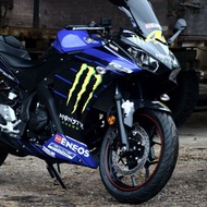 Yamaha YZF R25 R3 full coverset + full inner  blue Monster design