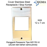 HJK Cover Frame Panasonic WZ1761-8 WZ1761 Stainless Steel Stop Kontak Plat