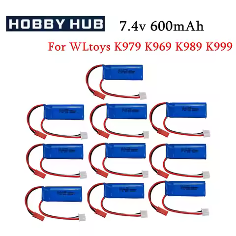7.4V 600mAh Lipo Battery for WLtoys K969 K979 K989 K999 P929 P939 RC Car Parts 2s 7.4v Battery for W