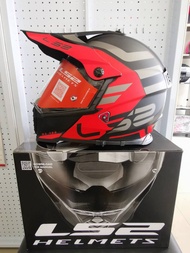 หมวกกันน็อค LS2 MX436 Pioneer Evo Adventurer Matt Black Red off road size XL