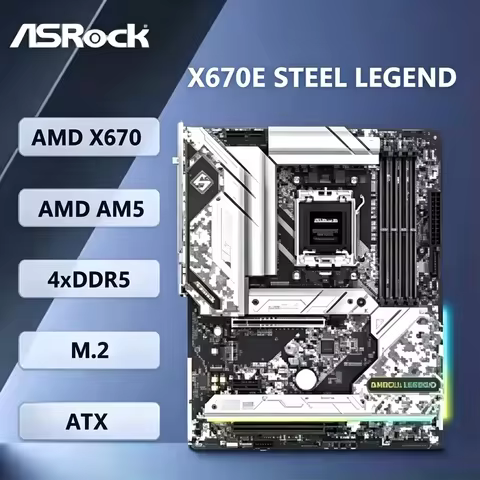 ASROCK X670E STEEL LEGEND X670 AMD AM5 DDR5 motherboard Ryzen 7 7800X3D 9 7950X3D 7900X3D 5 7600X 96