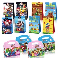Super Mario Bros Party Decoration Supplies Vellum Gift Bag Portable Paper Box for Cake Candy Cookies Luigi Sticker Party Favors
