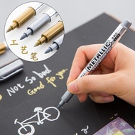 Metal Flash Marker Pen, 3Pcs, Gold and Silver Paint, Hand Painted Login Marker Pen, DIY, High Gloss 