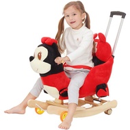 🦄cradle Cute Children's Trojan Horse Solid Wood Rocking Horse Infant Educational Toys Baby Kiddie Ri