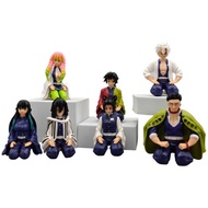 Action Figure Set 7 Anime Demon Slayer Gyomei Obanai Iguro Kimetsu Sega Sanemi Giyu Version Sitting 