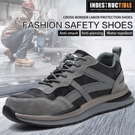 Men Safety Shoes Steel Toe Anti-puncture Lightweight Breathable Safety Boots ,Work Steel Toe Shoes S