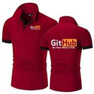 Polo Shirt - Cotton Short Sleeve with Fun GitHub Design for Men | Sizes S-8XL