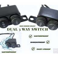 DUAL 3 WAY SWITCH MIRROR MOUNT - LEFT AND RIGHT - ALLOY